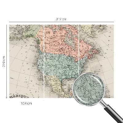 Custom size wall mural Historical map