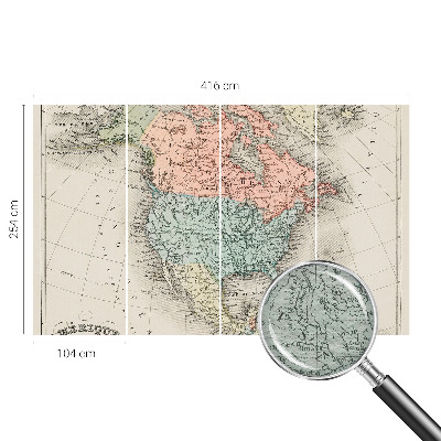 Custom size wall mural Historical map