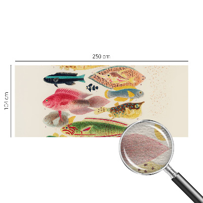 Decorative wall mural for living room Colorful fish