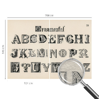 Wall mural for living room Decorative letters