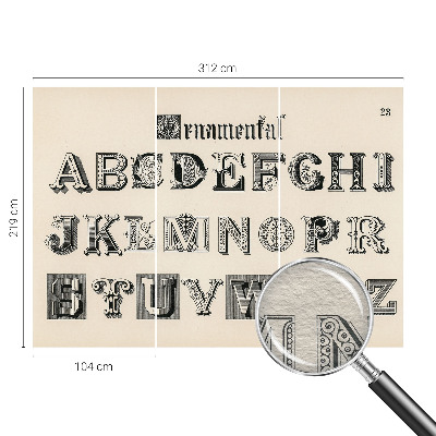 Wall mural for living room Decorative letters