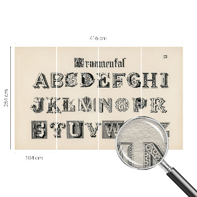 Wall mural for living room Decorative letters