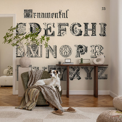 Wall mural for living room Decorative letters