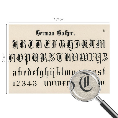 Wallpaper mural for living room Gothic letters