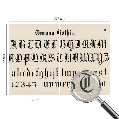 Wallpaper mural for living room Gothic letters