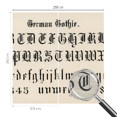 Wallpaper mural for living room Gothic letters