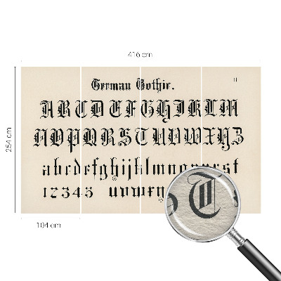 Wallpaper mural for living room Gothic letters