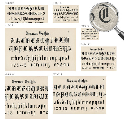 Wallpaper mural for living room Gothic letters