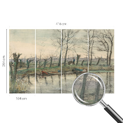 Modern wall mural for bedroom Winter landscape