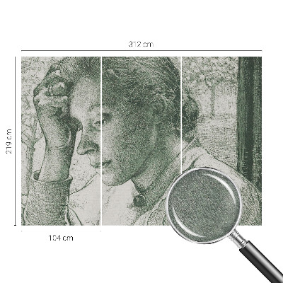 Modern wall mural for living room Reflective woman