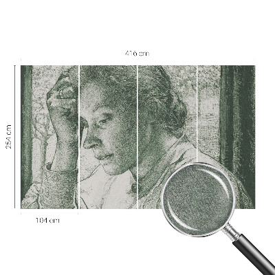 Modern wall mural for living room Reflective woman