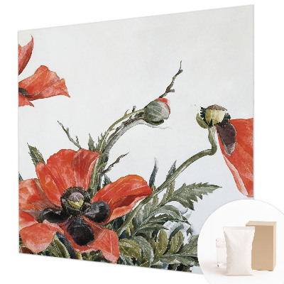 Photo wall mural Red poppies