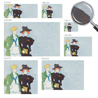 Wall mural for bedroom Retro style