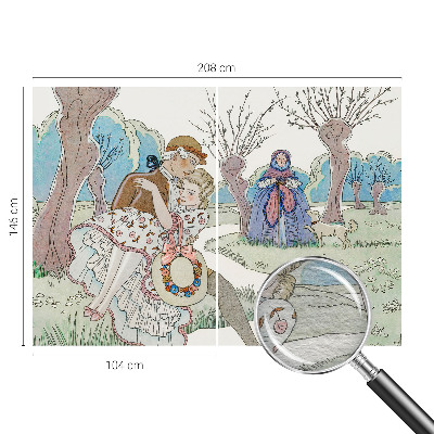 Bedroom wall mural wallpaper Romantic scene