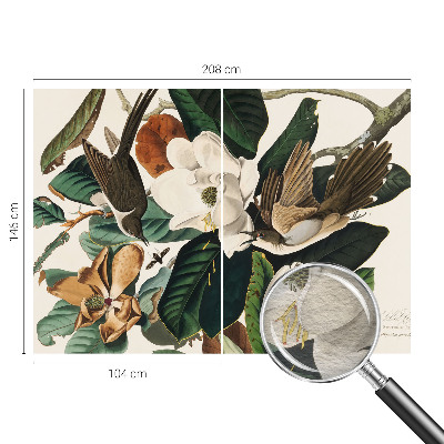 Custom size wall mural Birds magnolias