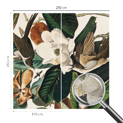 Custom size wall mural Birds magnolias