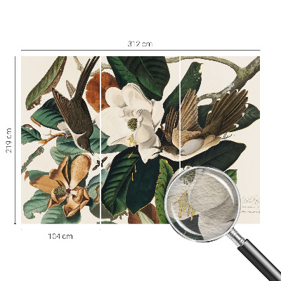 Custom size wall mural Birds magnolias