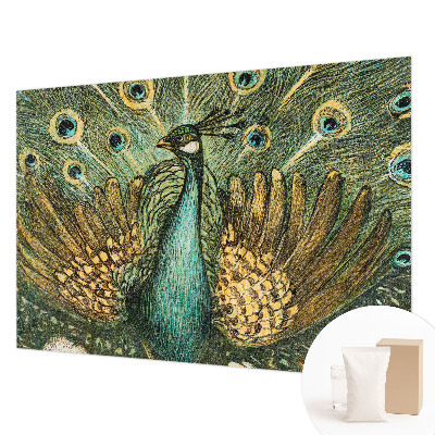 Modern wall mural for living room Majestic peacock