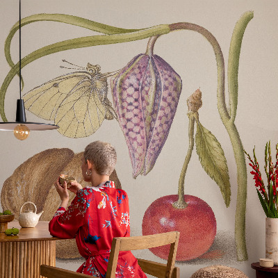 Non-woven photo wallpaper Butterfly plant