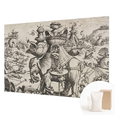 Wallpaper mural for living room A grotesque battle