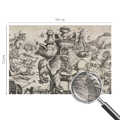 Wallpaper mural for living room A grotesque battle