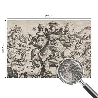 Wallpaper mural for living room A grotesque battle