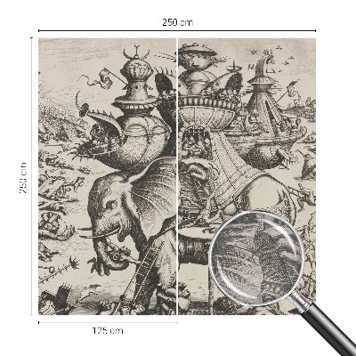 Wallpaper mural for living room A grotesque battle