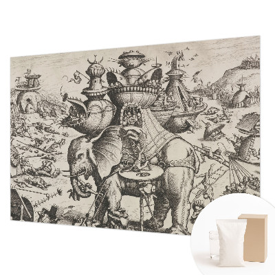 Wallpaper mural for living room A grotesque battle