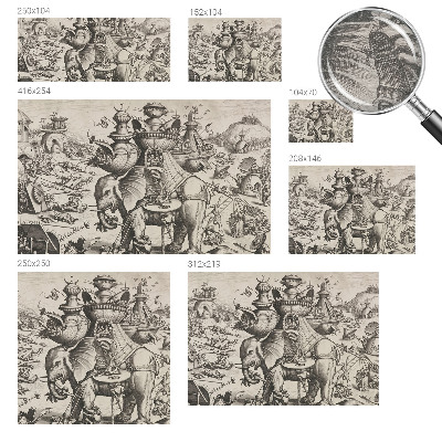 Wallpaper mural for living room A grotesque battle