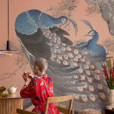 Bedroom wall mural wallpaper Peacock elegance