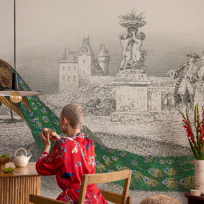 Large wall mural Colorful feathers