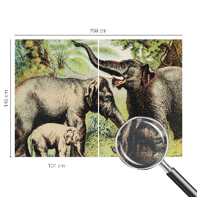 Wall mural for living room Family elephants