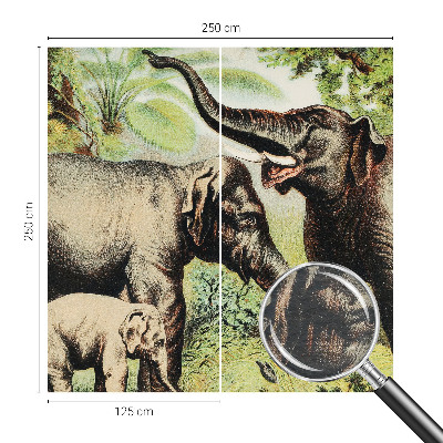 Wall mural for living room Family elephants