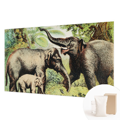 Wall mural for living room Family elephants