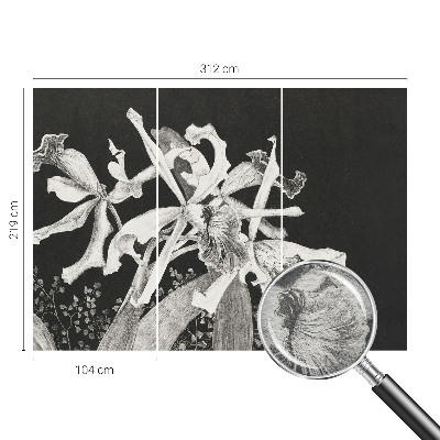 Wall mural for living room Orchid illustration