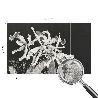 Wall mural for living room Orchid illustration