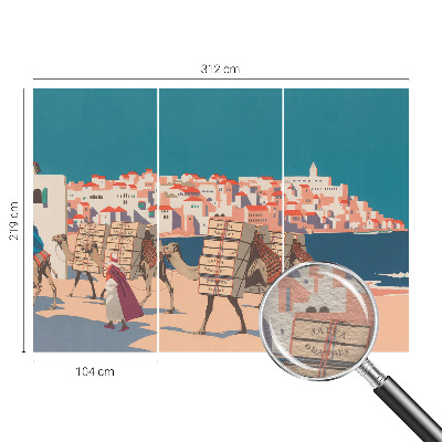 Wallpaper mural for living room Camel caravan