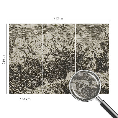 Large wallpaper mural Mountain scenery