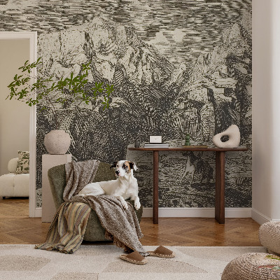 Large wallpaper mural Mountain scenery