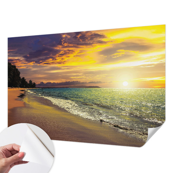 Self-adhesive wall mural Beach at sunset