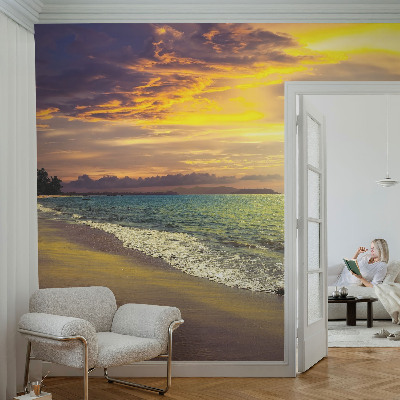 Self-adhesive wall mural Beach at sunset