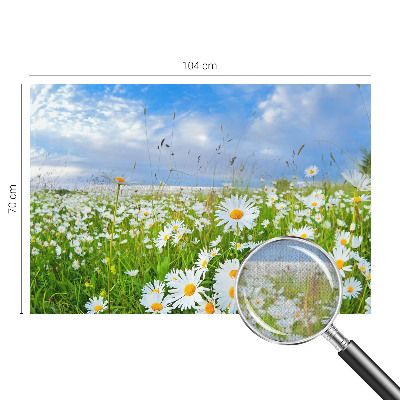 Peel and stick wallpaper mural with a summer meadow design