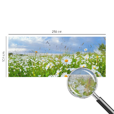 Peel and stick wallpaper mural with a summer meadow design