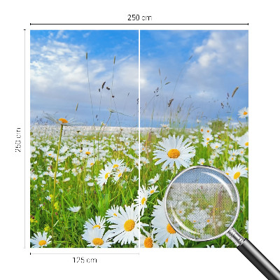 Peel and stick wallpaper mural with a summer meadow design
