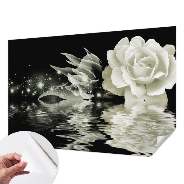 Self-adhesive photo wallpaper with a luminous rose design