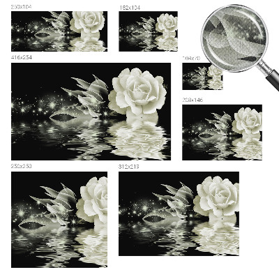 Self-adhesive photo wallpaper with a luminous rose design