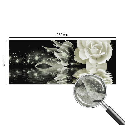 Self-adhesive photo wallpaper with a luminous rose design