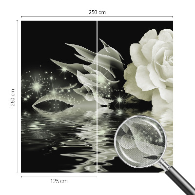 Self-adhesive photo wallpaper with a luminous rose design