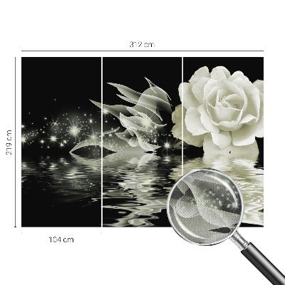 Self-adhesive photo wallpaper with a luminous rose design