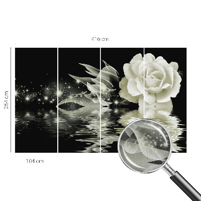 Self-adhesive photo wallpaper with a luminous rose design